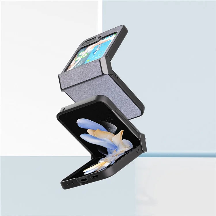ABEEL For Samsung Galaxy Z Flip6 5G Case PU Leather+PC Glitter Phone Cover with Hinge Design
