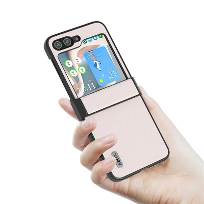 ABEEL For Samsung Galaxy Z Flip6 5G Case PU Leather+PC Glitter Phone Cover with Hinge Design