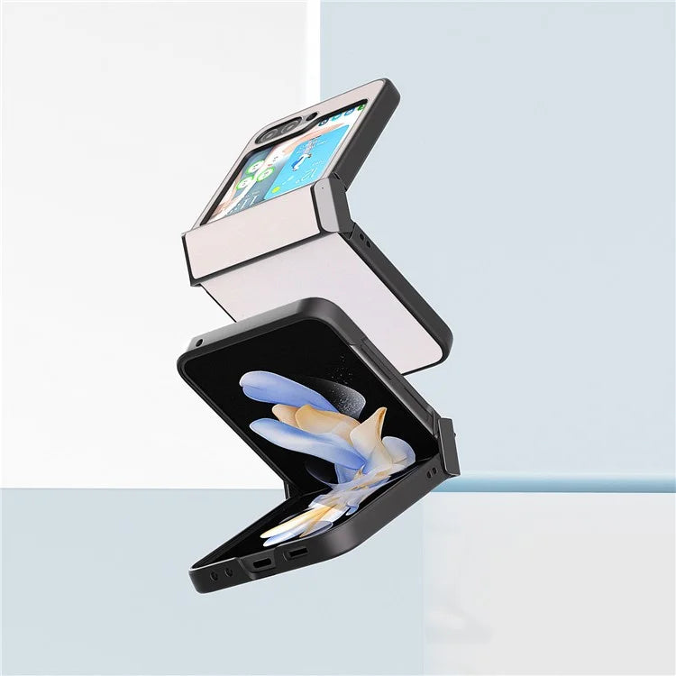 ABEEL For Samsung Galaxy Z Flip6 5G Case PU Leather+PC Glitter Phone Cover with Hinge Design