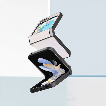 ABEEL For Samsung Galaxy Z Flip6 5G Case PU Leather+PC Glitter Phone Cover with Hinge Design