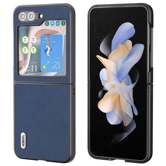 ABEEL For Samsung Galaxy Z Flip6 5G Case Cowhide Leather Litchi Texture Phone Protective Cover