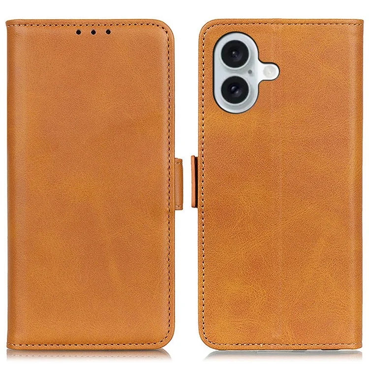 For iPhone 16 Case PU Leather Side-Magnetic Stand Card Slots Phone Cover
