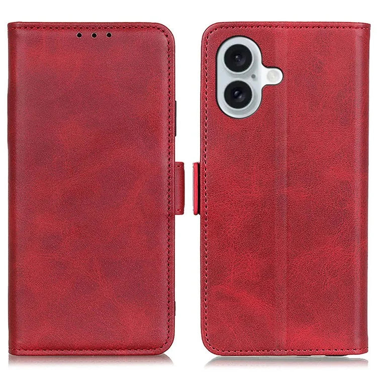 For iPhone 16 Case PU Leather Side-Magnetic Stand Card Slots Phone Cover