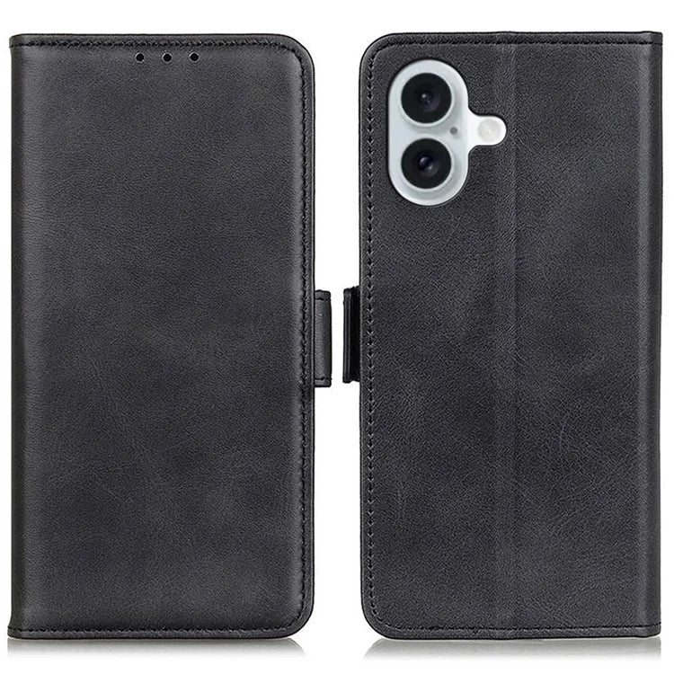 For iPhone 16 Plus Case PU Leather Wallet Phone Cover with Side Magnetic Clasp
