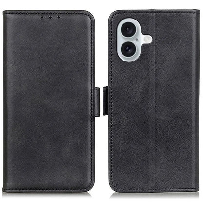 For iPhone 16 Plus Case PU Leather Wallet Phone Cover with Side Magnetic Clasp