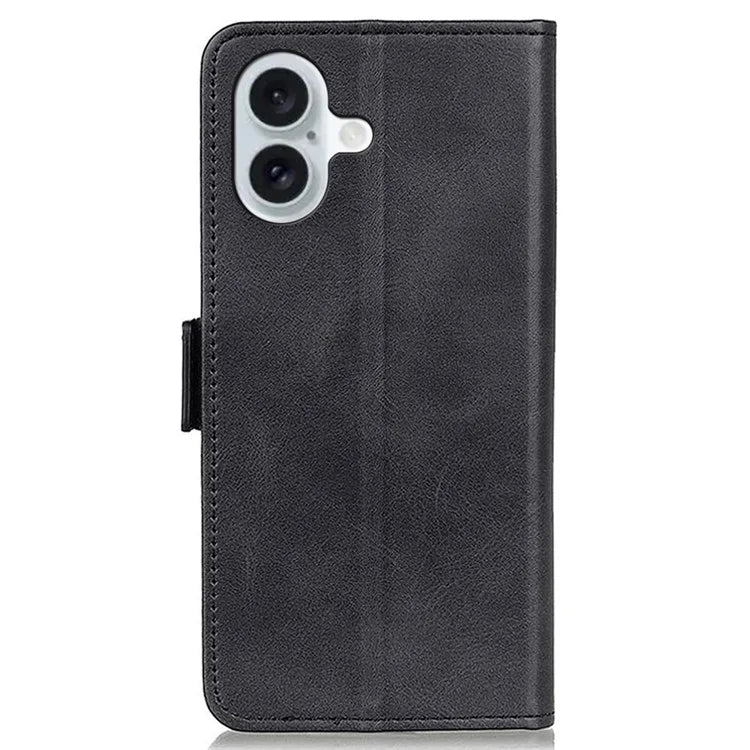 For iPhone 16 Plus Case PU Leather Wallet Phone Cover with Side Magnetic Clasp