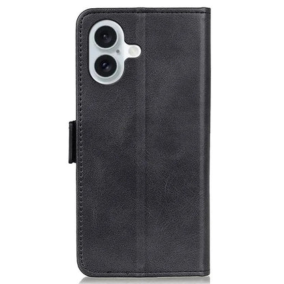 For iPhone 16 Plus Case PU Leather Wallet Phone Cover with Side Magnetic Clasp
