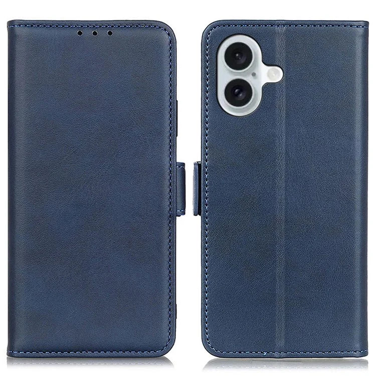 For iPhone 16 Plus Case PU Leather Wallet Phone Cover with Side Magnetic Clasp