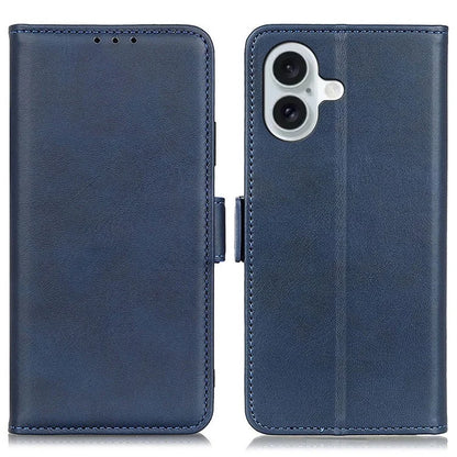 For iPhone 16 Plus Case PU Leather Wallet Phone Cover with Side Magnetic Clasp