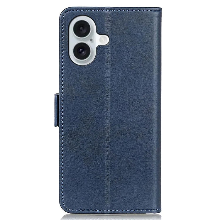 For iPhone 16 Plus Case PU Leather Wallet Phone Cover with Side Magnetic Clasp