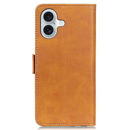 For iPhone 16 Plus Case PU Leather Wallet Phone Cover with Side Magnetic Clasp