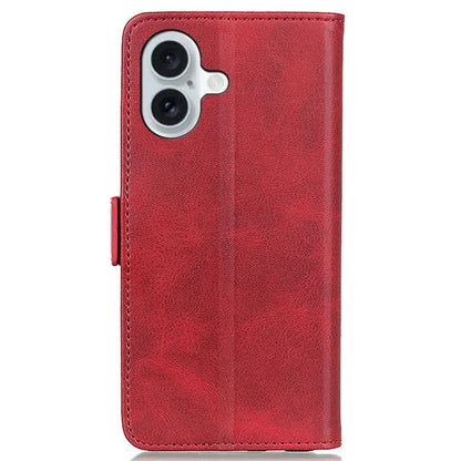 For iPhone 16 Plus Case PU Leather Wallet Phone Cover with Side Magnetic Clasp