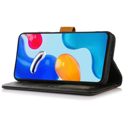 For iPhone 16 Case Leather Wallet Stand Calf Texture Protective Phone Cover