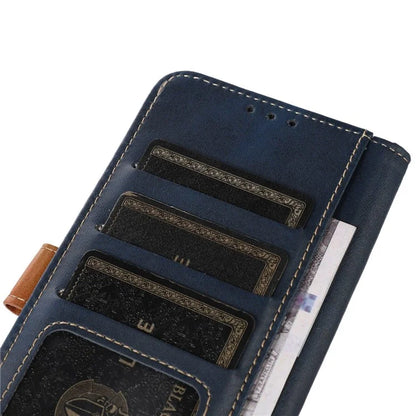 For iPhone 16 Case Leather Wallet Stand Calf Texture Protective Phone Cover