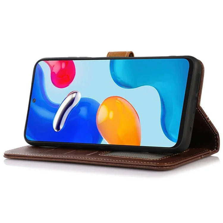 For iPhone 16 Case Leather Wallet Stand Calf Texture Protective Phone Cover