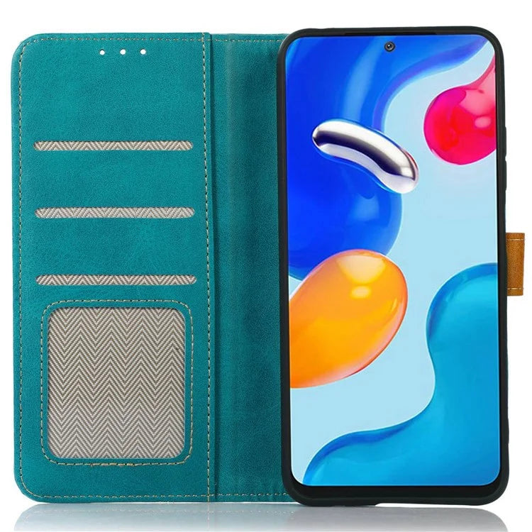 For iPhone 16 Case Leather Wallet Stand Calf Texture Protective Phone Cover