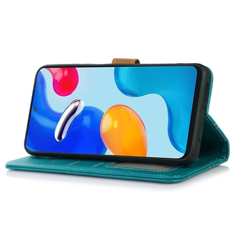 For iPhone 16 Case Leather Wallet Stand Calf Texture Protective Phone Cover