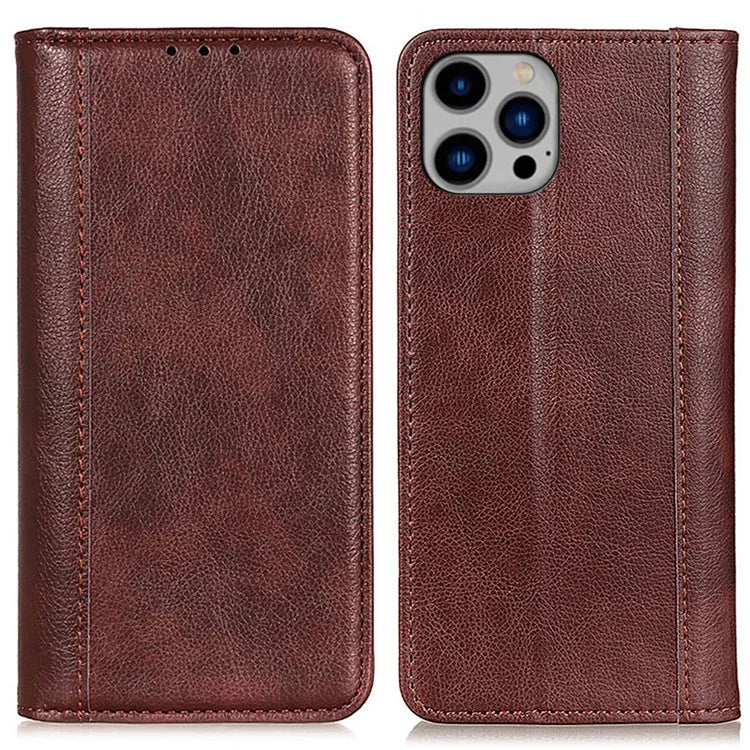 For iPhone 16 Pro Max Case Split Leather Magnetic Auto Closing Wallet Phone Cover