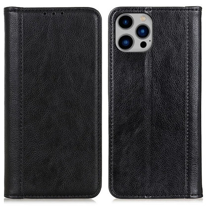 For iPhone 16 Pro Max Case Split Leather Magnetic Auto Closing Wallet Phone Cover