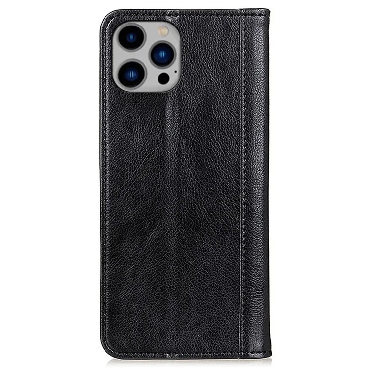 For iPhone 16 Pro Max Case Split Leather Magnetic Auto Closing Wallet Phone Cover