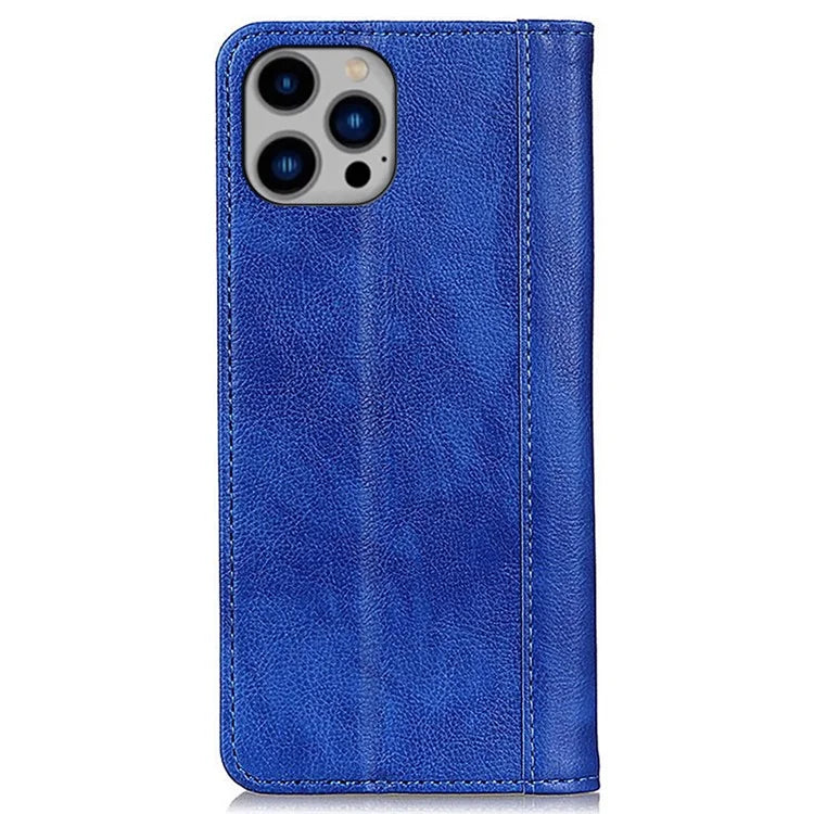 For iPhone 16 Pro Max Case Split Leather Magnetic Auto Closing Wallet Phone Cover