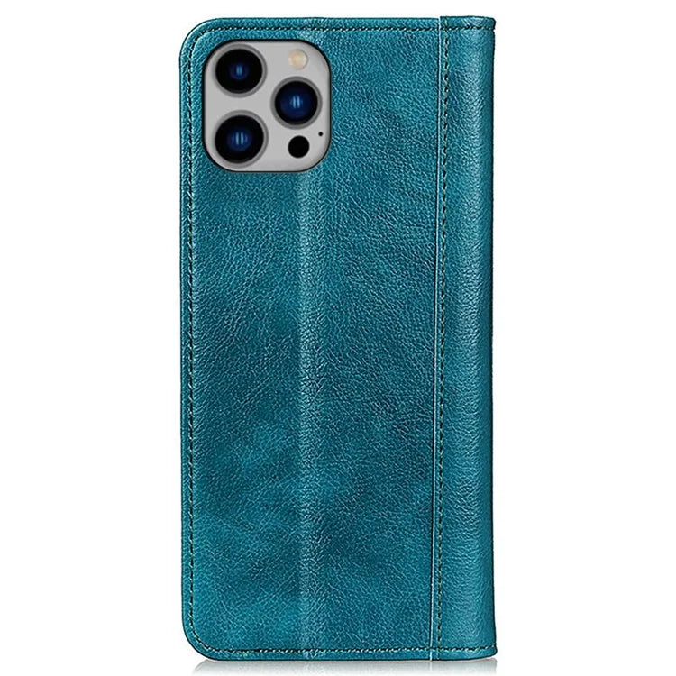 For iPhone 16 Pro Max Case Split Leather Magnetic Auto Closing Wallet Phone Cover