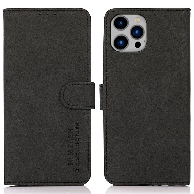 KHAZNEH For iPhone 16 Pro Max Magnetic Case Texture Leather Soft Touch Mobile Phone Cover