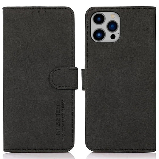 KHAZNEH For iPhone 16 Pro Max Magnetic Case Texture Leather Soft Touch Mobile Phone Cover