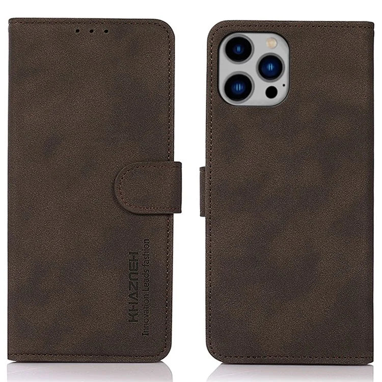 KHAZNEH For iPhone 16 Pro Max Max Case Texture Leather Magnetic Clasp Shockproof Cover