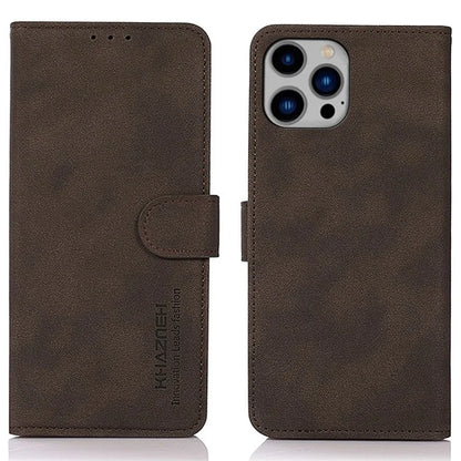 KHAZNEH For iPhone 16 Pro Max Max Case Texture Leather Magnetic Clasp Shockproof Cover