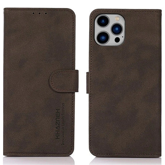 KHAZNEH For iPhone 16 Pro Max Max Case Texture Leather Magnetic Clasp Shockproof Cover