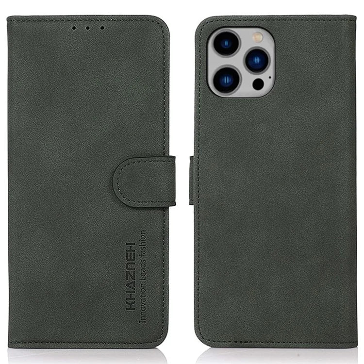 KHAZNEH For iPhone 16 Pro Max Max Case Texture Leather Magnetic Clasp Shockproof Cover