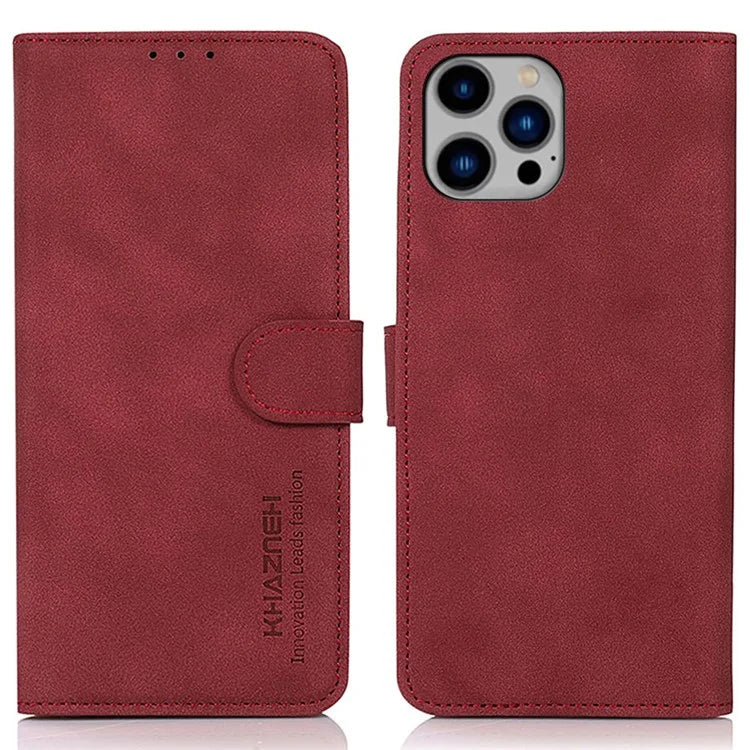 KHAZNEH For iPhone 16 Pro Max Max Case Texture Leather Magnetic Clasp Shockproof Cover