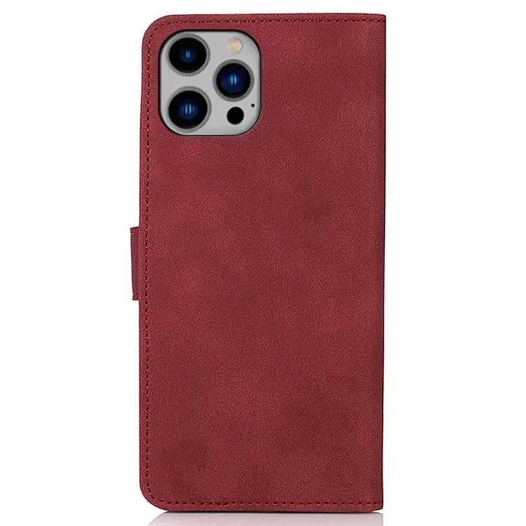 KHAZNEH For iPhone 16 Pro Max Max Case Texture Leather Magnetic Clasp Shockproof Cover