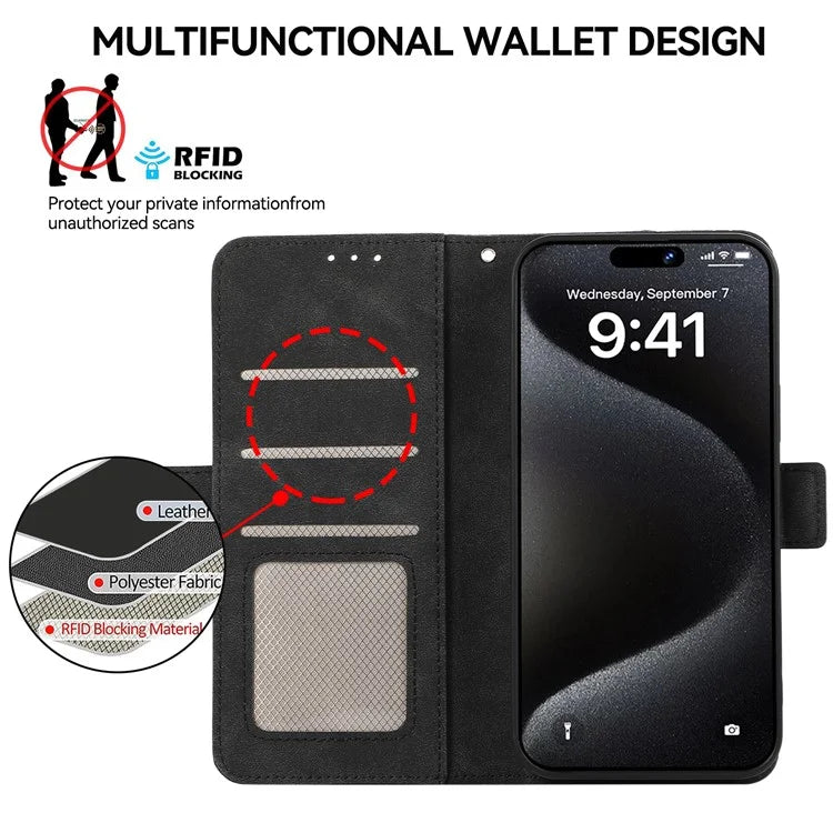 ABEEL For iPhone 16 Pro Max Case Magnetic Protect RFID Blocking Leather Phone Cover