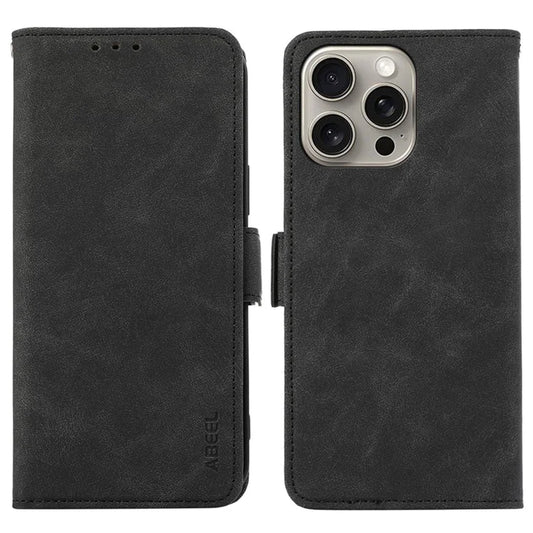 ABEEL For iPhone 16 Pro Case PU Leather Folio Stand View RFID Blocking Phone Cover