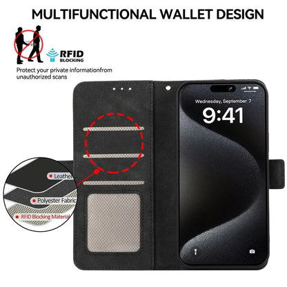 ABEEL For iPhone 16 Plus Case Side Magnetic Closure Card Slots RFID Blocking Phone Cover