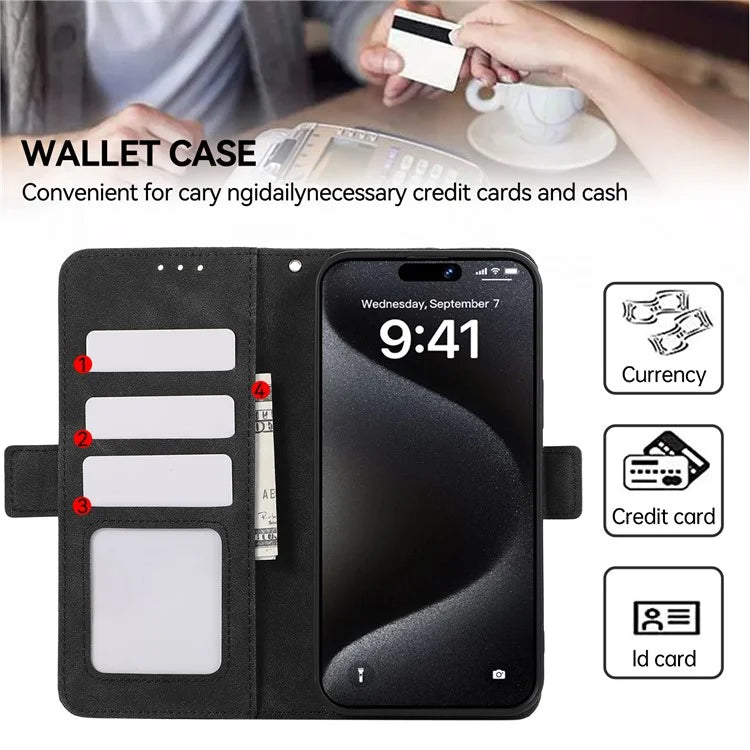 ABEEL For iPhone 16 Plus Case Side Magnetic Closure Card Slots RFID Blocking Phone Cover