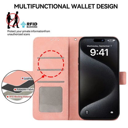 ABEEL For iPhone 16 Plus Case Side Magnetic Closure Card Slots RFID Blocking Phone Cover