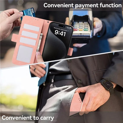ABEEL For iPhone 16 Plus Case Side Magnetic Closure Card Slots RFID Blocking Phone Cover