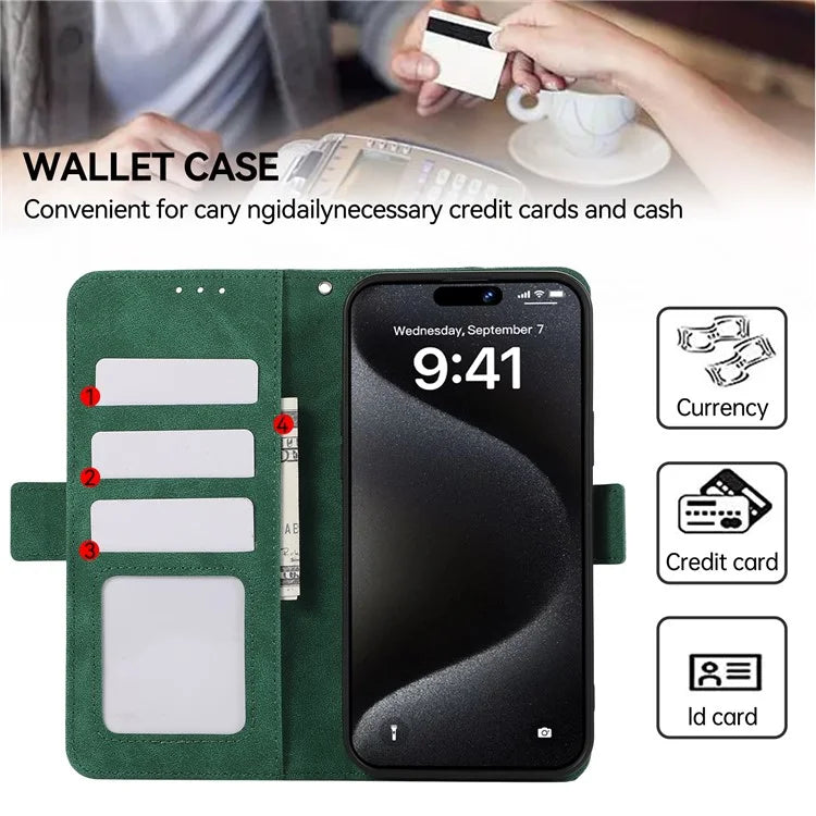 ABEEL For iPhone 16 Plus Case Side Magnetic Closure Card Slots RFID Blocking Phone Cover