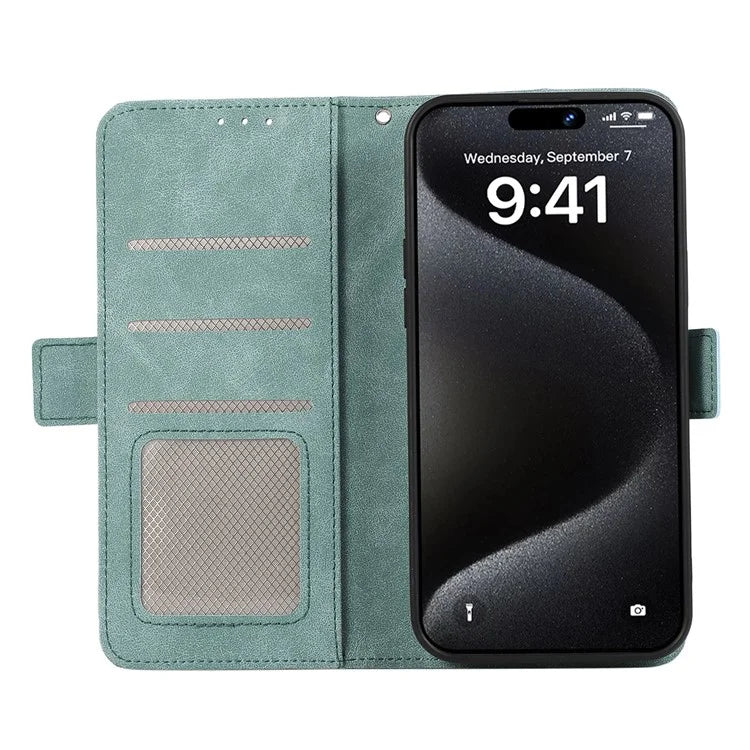 ABEEL For iPhone 16 Plus Case Side Magnetic Closure Card Slots RFID Blocking Phone Cover