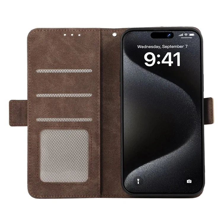 ABEEL For iPhone 16 Plus Case Side Magnetic Closure Card Slots RFID Blocking Phone Cover
