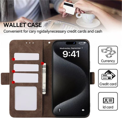 ABEEL For iPhone 16 Plus Case Side Magnetic Closure Card Slots RFID Blocking Phone Cover