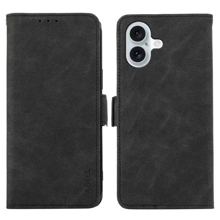 ABEEL For iPhone 16 Leather Case RFID Blocking Card Slots Wallet Phone Cover
