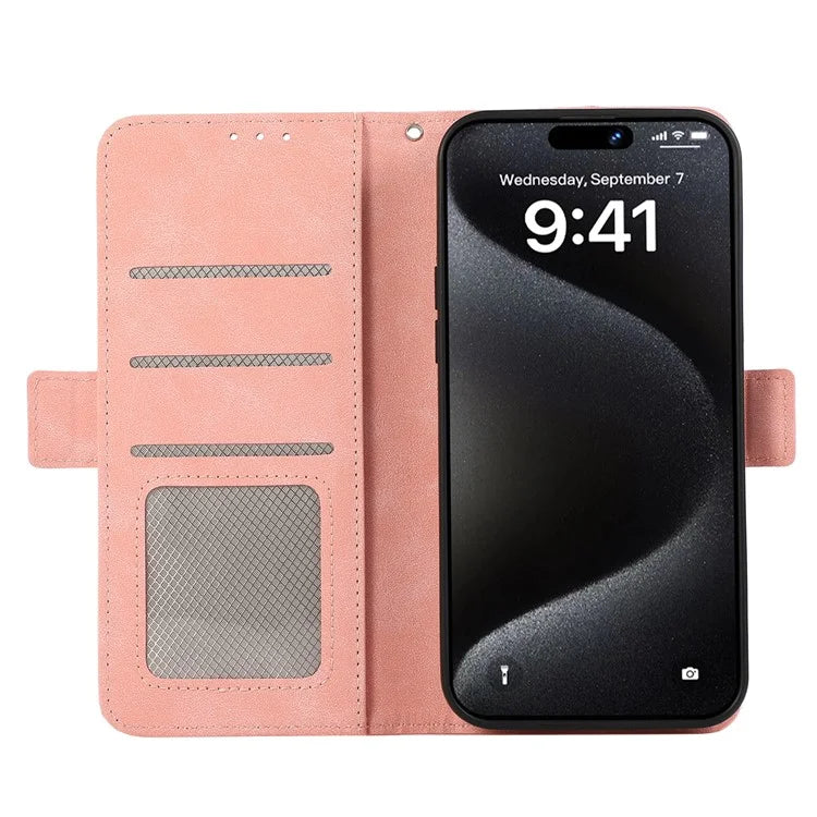 ABEEL For iPhone 16 Leather Case RFID Blocking Card Slots Wallet Phone Cover