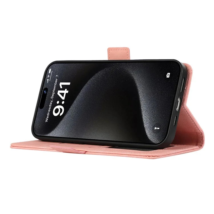 ABEEL For iPhone 16 Leather Case RFID Blocking Card Slots Wallet Phone Cover