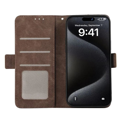 ABEEL For iPhone 16 Leather Case RFID Blocking Card Slots Wallet Phone Cover