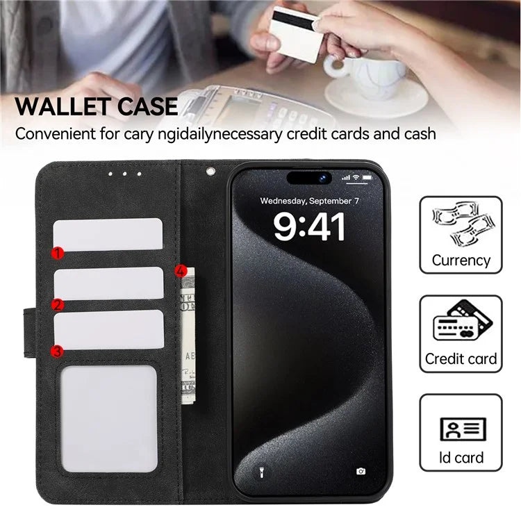 ABEEL For iPhone 16 Pro Max Leather Case RFID Blocking Anti-Scratch Wallet Phone Cover