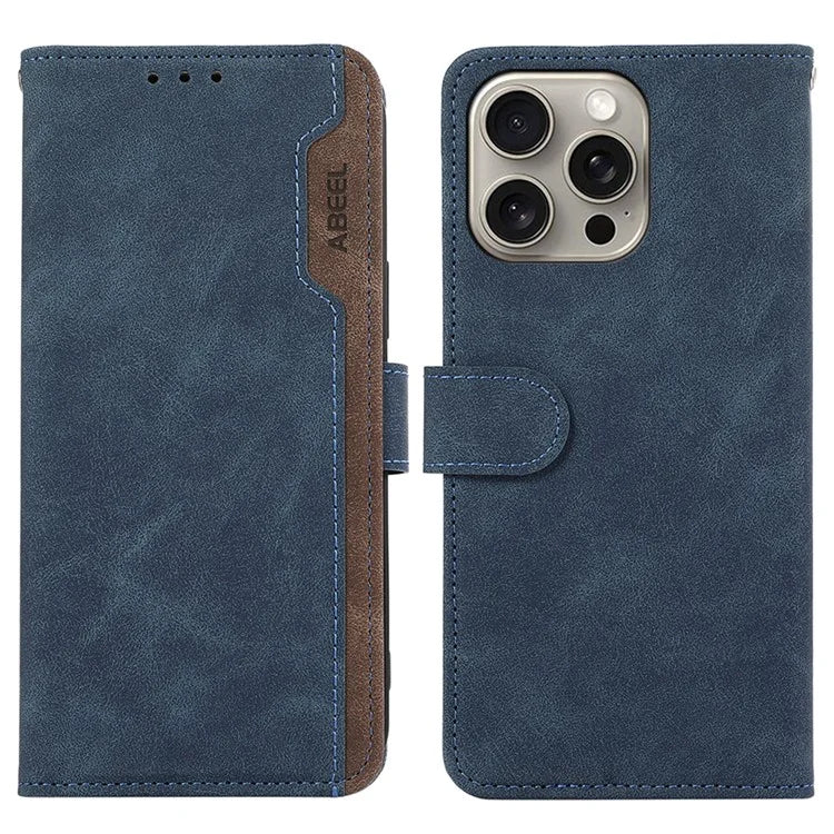 ABEEL For iPhone 16 Pro Max Leather Case RFID Blocking Anti-Scratch Wallet Phone Cover